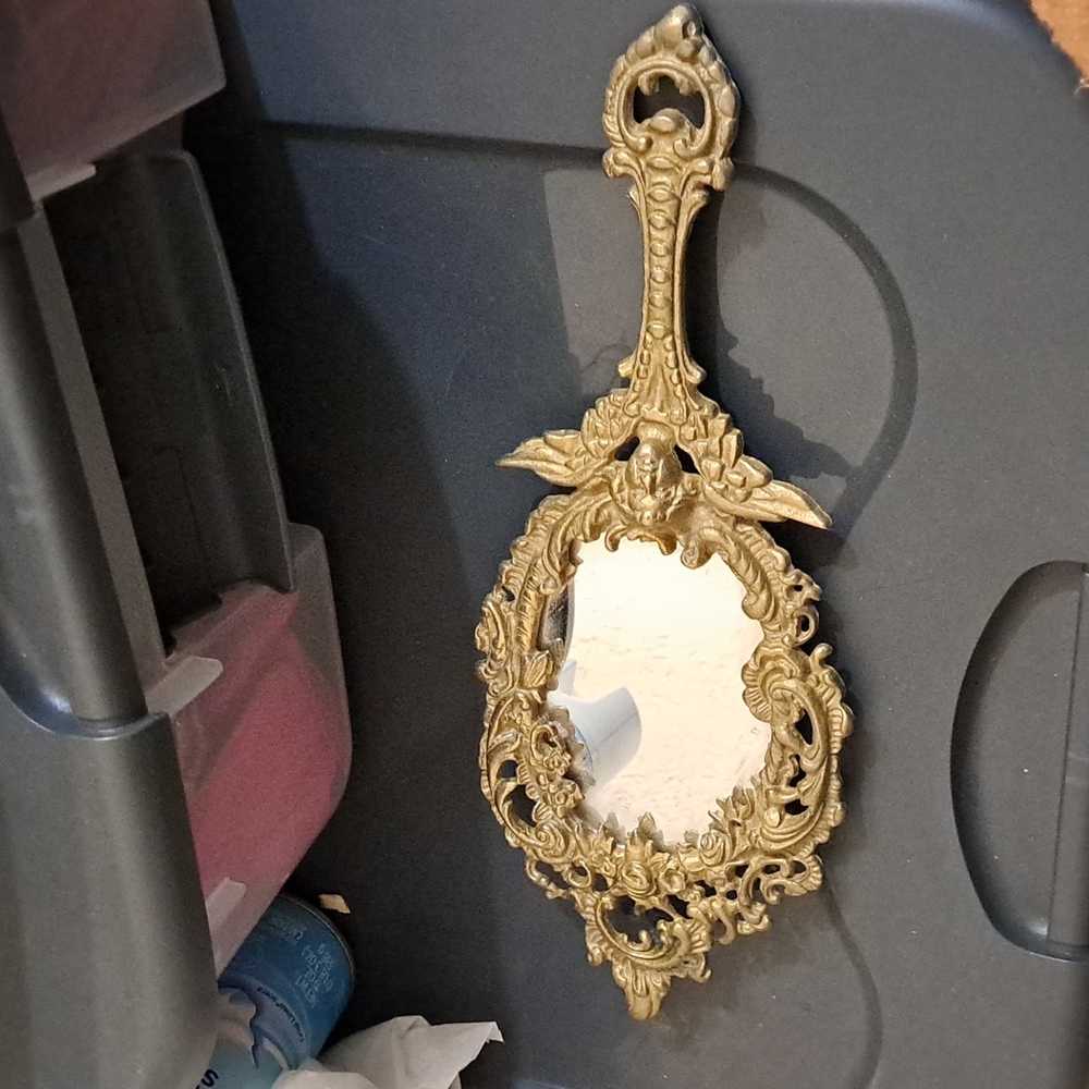 Antique gold plated mirror